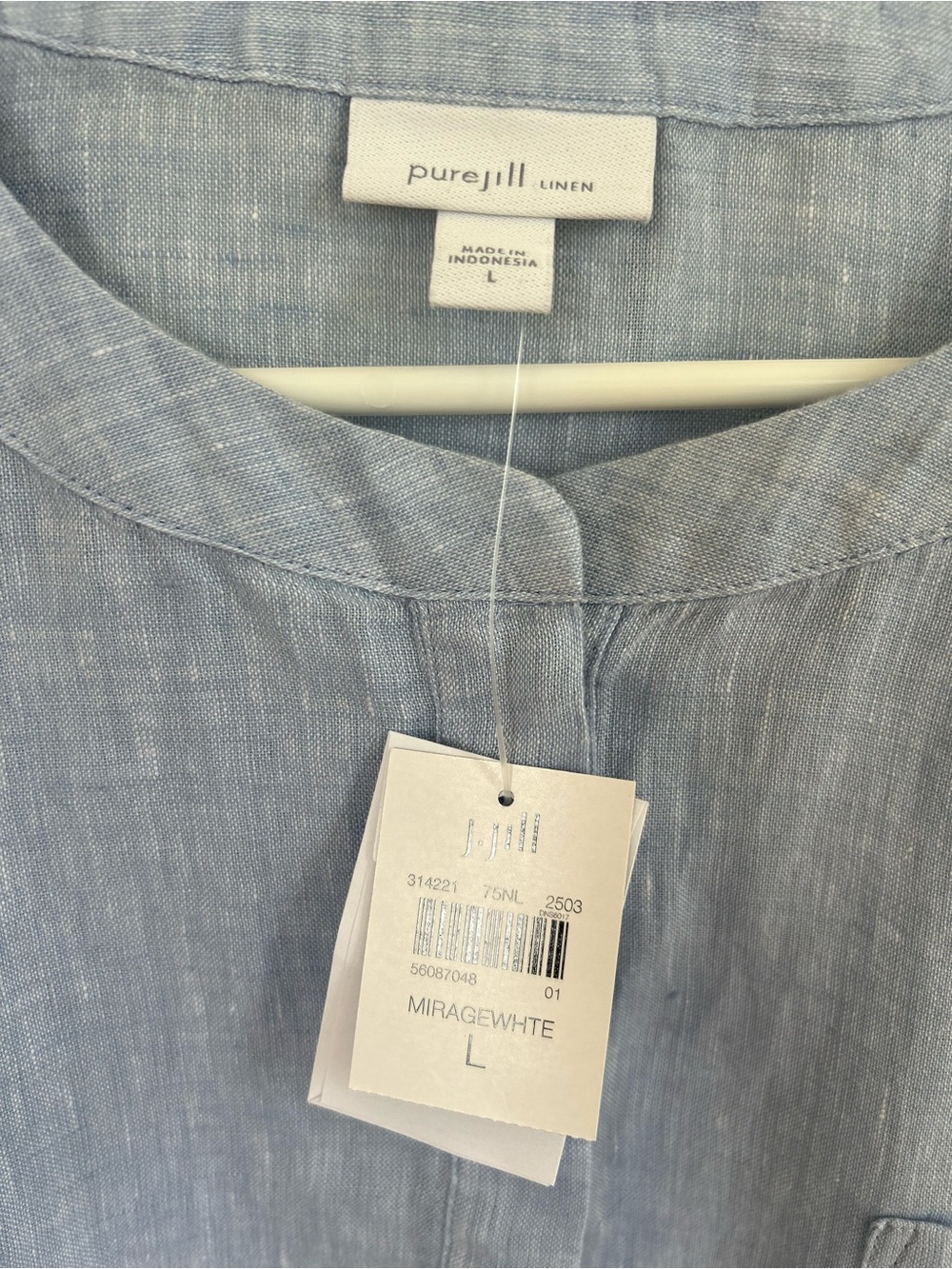 J. Jill Light Blue Linen Tunic Top - Picture 2 of 2